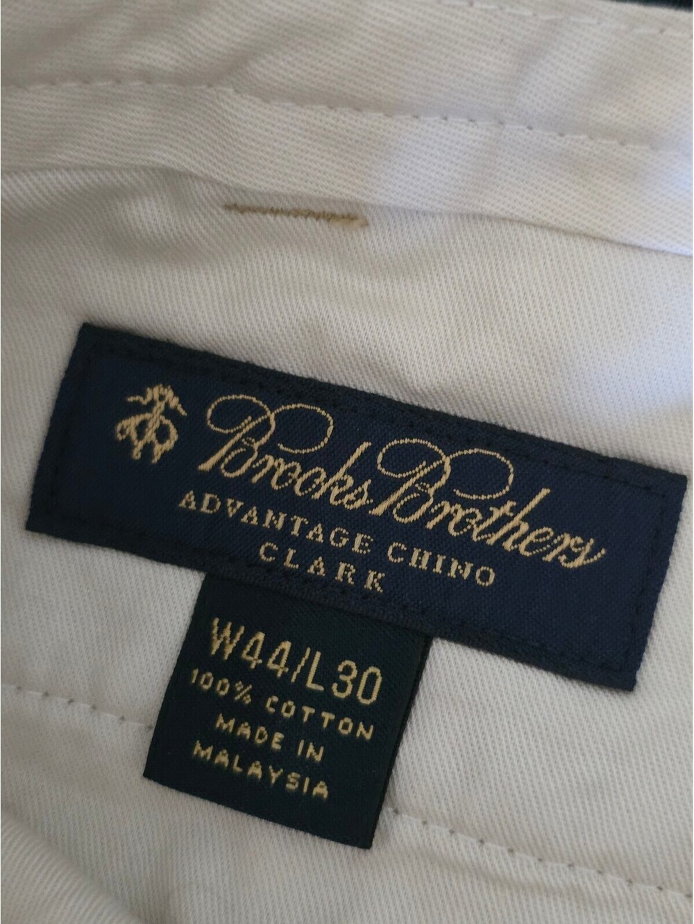 Brooks Brothers Clark Advantage Chino Mens 44x30 Khaki Cotton Flat Front Pants - Picture 8 of 9